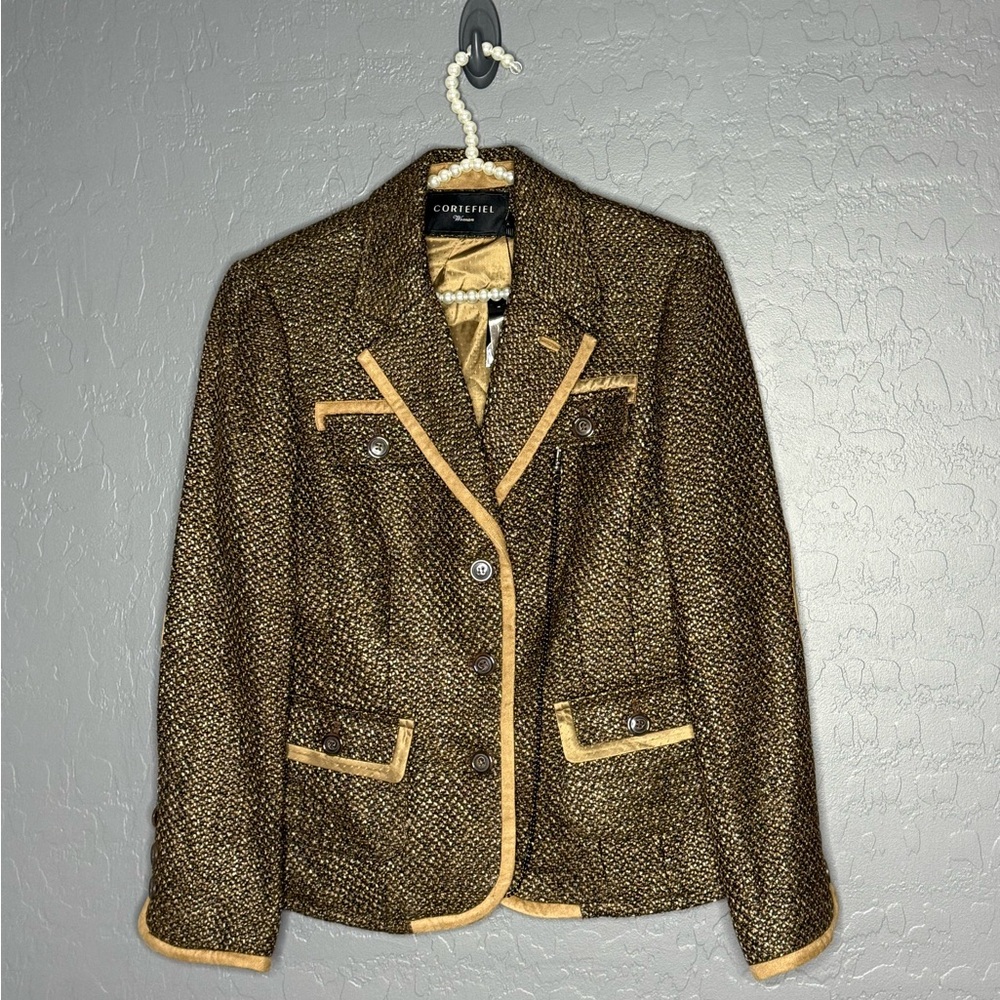 Cortefiel Brown Tweed Women's Jacket
